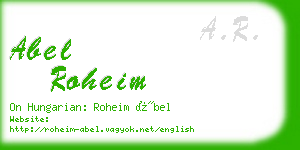 abel roheim business card